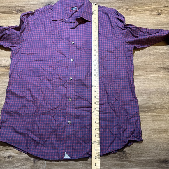 UNTUCKit Shirt Mens XL Slim Fit Check Red Blue Andretti‎ Long Sleeve Button - Picture 10 of 12